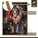 Ver imagem 4 de Quadro Decorativo Leão Colorido 006 Moldura em Madeira 40x60cm