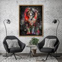 Ver imagem 3 de Quadro Decorativo Leão Colorido 006 Moldura em Madeira 40x60cm