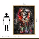 Ver mais imagens de Quadro Decorativo Leão Colorido 006 Moldura em Madeira 40x60cm