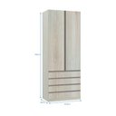 Ver imagem 3 de Guarda-roupa Solteiro Luciane 2 Portas 4 Gavetas Prime Plus 90 Cm