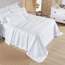 Ver imagem 2 de Cobre Leito Casal Micropercal 200 Fios com Babado Malvinni Branco - 3 Peças