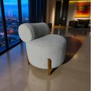 Ver mais imagens de Poltrona Decorativa Mônaco Bouclé Cinza Claro