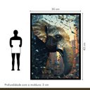 Ver mais imagens de Quadro Decorativo Elefante Abstrato 007 Moldura em Madeira 30x42cm