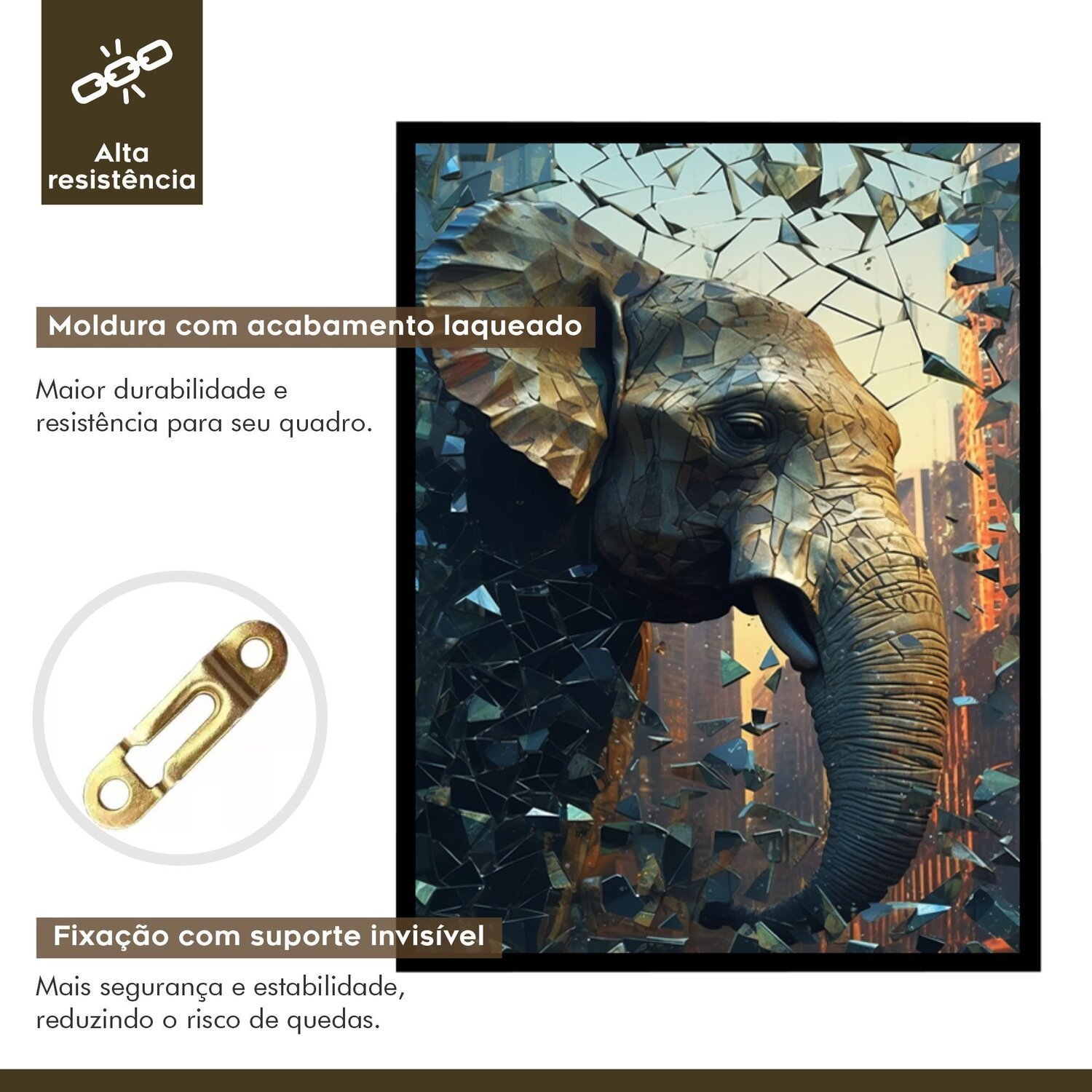 Quadro Decorativo Elefante Animal 007 30x42 - 5