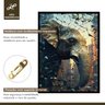 Quadro Decorativo Elefante Abstrato 007 Moldura em Madeira 30x42cm - 5