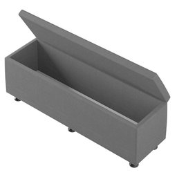 Baú Sapateira Estofada Casal 140 Cm Marte Linho Skybox Cor Cinza - 5