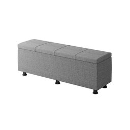Baú Sapateira Estofada Casal 140 Cm Marte Linho Skybox Cor Cinza - 4