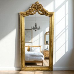 Espelho Clássico Decorativo Dourado 207x102x8cm - 2