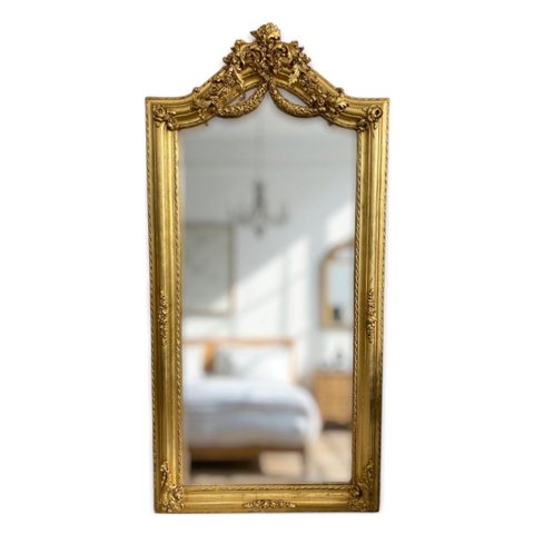 Espelho Clássico Decorativo Dourado 207x102x8cm