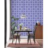 Papel de Parede Adesivo Azulejo Arabesco Azul Retro 2,80m - 5