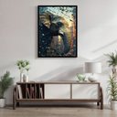 Ver imagem 1 de Quadro Decorativo Elefante Abstrato 007 Moldura em Madeira 40x60cm