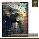 Ver imagem 6 de Quadro Decorativo Elefante Abstrato 007 Moldura em Madeira 40x60cm