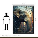 Ver mais imagens de Quadro Decorativo Elefante Abstrato 007 Moldura em Madeira 40x60cm