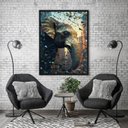 Ver imagem 3 de Quadro Decorativo Elefante Abstrato 007 Moldura em Madeira 40x60cm