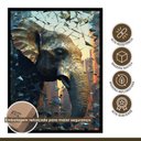 Ver imagem 7 de Quadro Decorativo Elefante Abstrato 007 Moldura em Madeira 40x60cm
