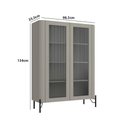 Ver imagem 2 de Cristaleira com 2 Portas 98,5cm Vidro Canelado Pés em Metal Cor:grigio com Preto