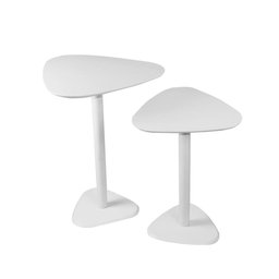 Kit 2 Mesas Paleta Monope Laqueada Branco 40/50cm - 1