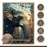 Quadro Decorativo Elefante Abstrato 007 Moldura em Madeira com Vidro 40x60cm - 7
