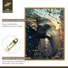 Quadro Decorativo Elefante Abstrato 007 Moldura em Madeira com Vidro 40x60cm - 5