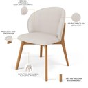 Ver imagem 7 de Kit 03 Cadeiras de Jantar e Estar Living Estofada Mia L02 Linho Cru