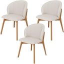 Ver imagem 1 de Kit 03 Cadeiras de Jantar e Estar Living Estofada Mia L02 Linho Cru