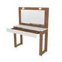 Ver imagem 3 de Penteadeira Escrivaninha Jasmim 1 Gaveta com Espelho LED Cinamomo Branco Mobler