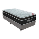 Ver imagem 1 de Cama Box Solteiro Cinza e Colchão Elegant Superpocket Molas Ensacadas Ortobom