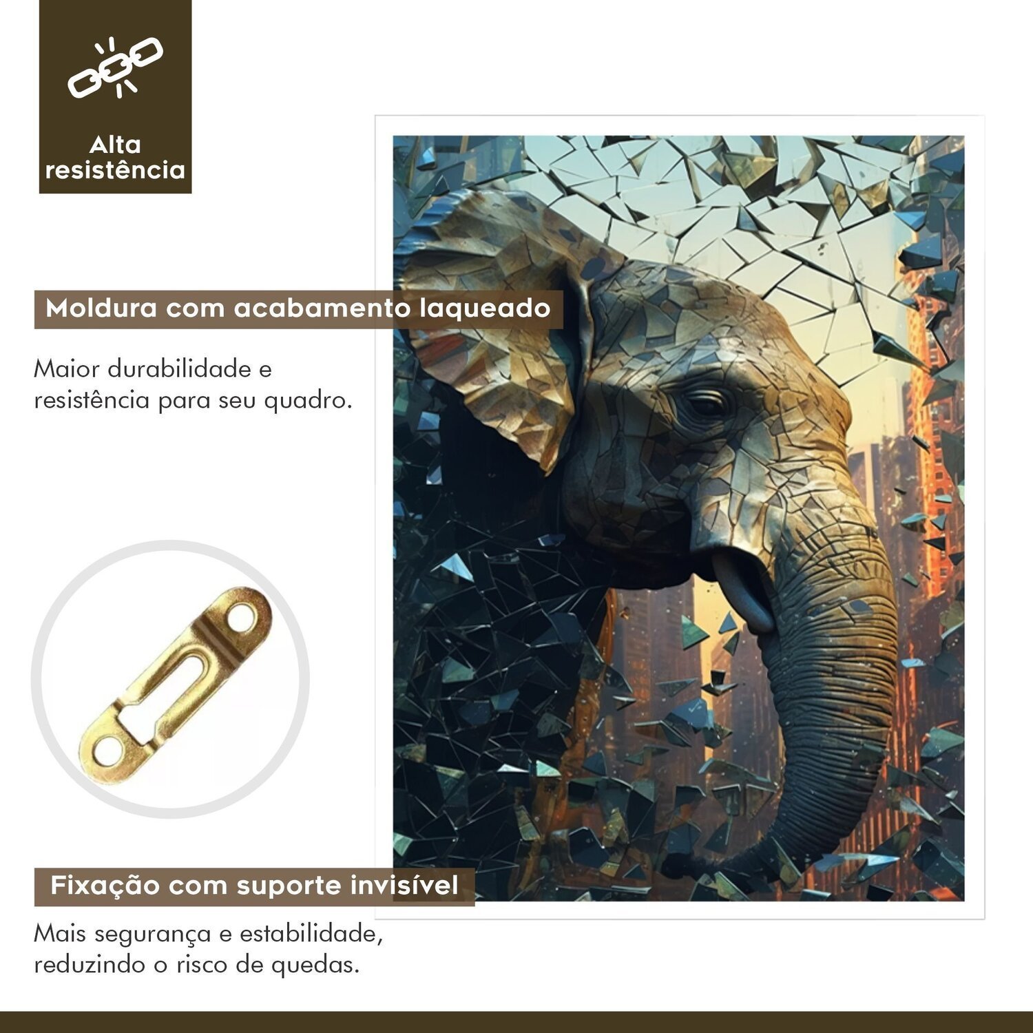 Quadro Decorativo Elefante Animal 007 60x80 - 5