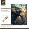 Quadro Decorativo Elefante Abstrato 007 Moldura em Madeira 60x80cm - 5