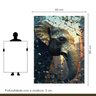 Quadro Decorativo Elefante Abstrato 007 Moldura em Madeira 60x80cm - 8