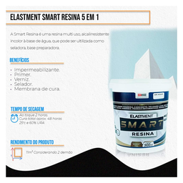 Smart Resina Impermeabilizante Seladora Base Dágua Elastment 900ml - 9