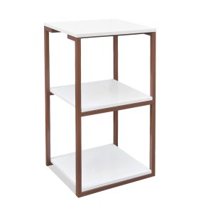 Aparador Prateleira Casa Quarto Base Cobre Tampo Branco