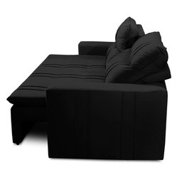 Sofá Retrátil e Reclinável 2 lugares com Molas 1,50m Ester Suede Preto Adonai Estofados - 7