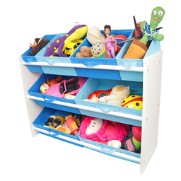 Organizador de Brinquedo Infantil Especial Azul Bebe e Azul Royal - 2