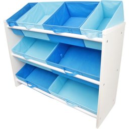 Organizador de Brinquedo Infantil Especial Azul Bebe e Azul Royal - 6