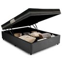 Ver imagem 5 de Cama Baú Casal Sintético + Colchão Casal Ortobom Iso Dupla Face 60X138X188 Cor:Cinza