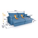 Ver imagem 2 de Sofá Cama Lume sem Caixa 2,80m Linho Azul - King House