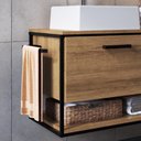 Ver imagem 6 de Gabinete para Banheiro Industrial Suspenso 80 cm com 1 Porta e Cuba - Preto/Mel