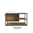 Ver imagem 4 de Gabinete para Banheiro Industrial Suspenso 80 cm com 1 Porta e Cuba - Preto/Mel