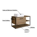 Ver imagem 3 de Gabinete para Banheiro Industrial Suspenso 80 cm com 1 Porta e Cuba - Preto/Mel