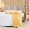 Cabeceira Cama Box Casal 1,40m Estofada Havai Veludo Bege - 1