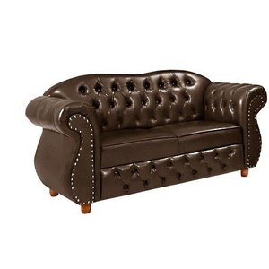 Namoradeira Chesterfield Merlo 2 Lugares - Corano Marrom / Decoração, recepção, sala tv estar