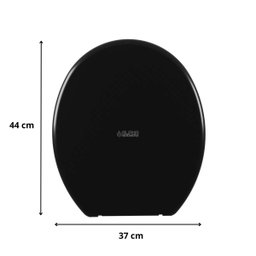 Tampa Vaso Sanitário Assento Soft Macio Universal Oval Preto - 6