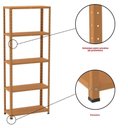 Ver imagem 6 de Estante de Estrutura Metálica com 5 Prateleiras 175cm(a)92acm(l)40cm(p) com Reforço Laranja