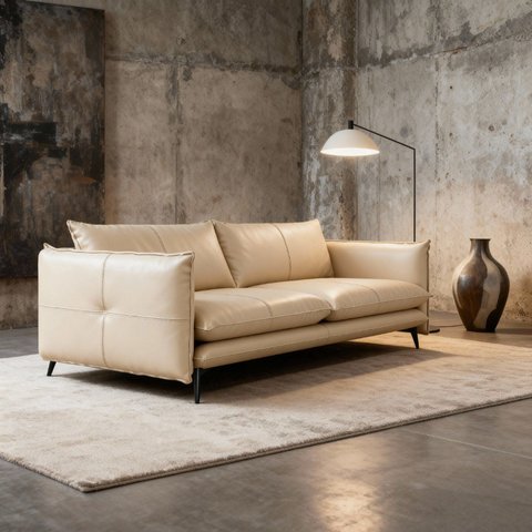 Sofá de Couro Legítimo 2 Lugares 180cm Dijon