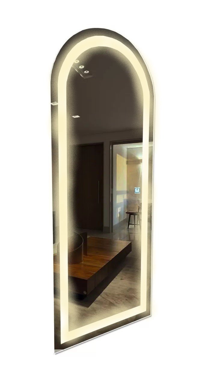 Espelho Jateado Arco Grande Iluminado com Led Quente Touch 160x80cm - 2
