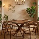 Ver imagem 7 de Mesa de Jantar Redonda Madeira Maciça 6 Lugares 130cm Lisboa