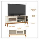 Ver imagem 7 de Rack para Tv até 55 Polegadas Trend 1 Porta Vidro Deslizante Reflecta 136cm - Off White e Cedro