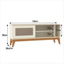 Ver imagem 3 de Rack para Tv até 55 Polegadas Trend 1 Porta Vidro Deslizante Reflecta 136cm - Off White e Cedro