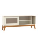 Ver mais imagens de Rack para Tv até 55 Polegadas Trend 1 Porta Vidro Deslizante Reflecta 136cm - Off White e Cedro